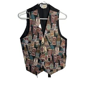 idea nuova womens vintage vest size medium large suit business BEER BOTTLES